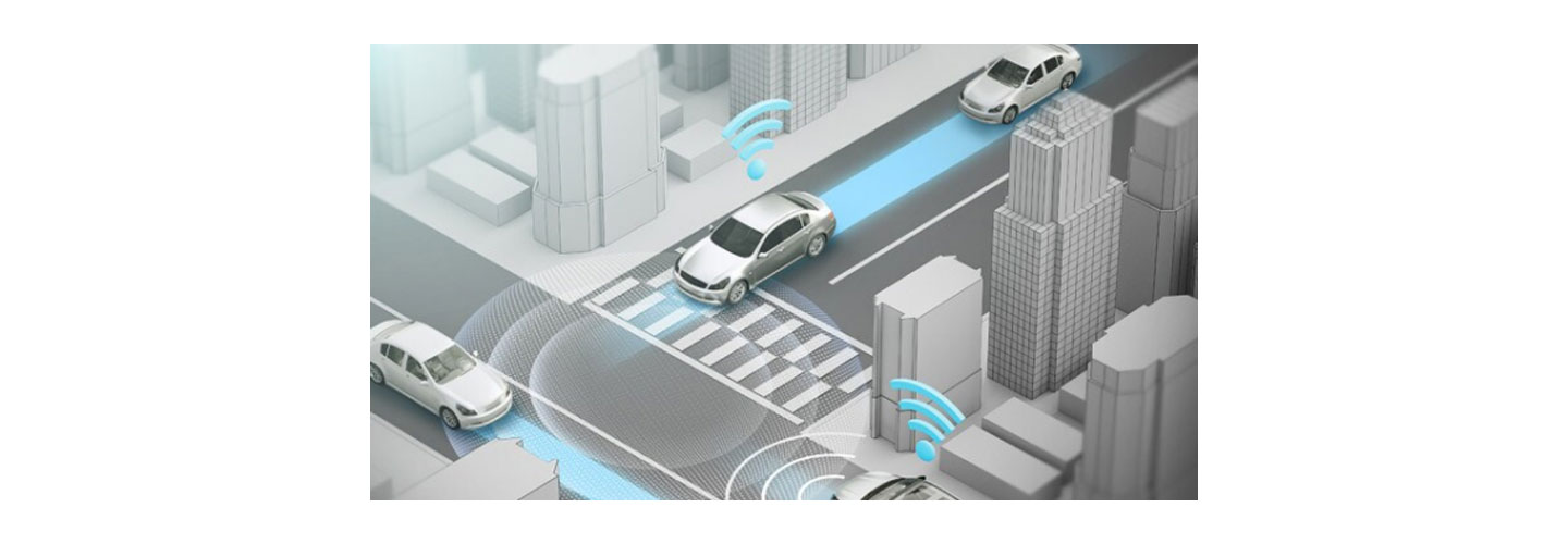 An image of Self-driving cars communicating with nearby objects