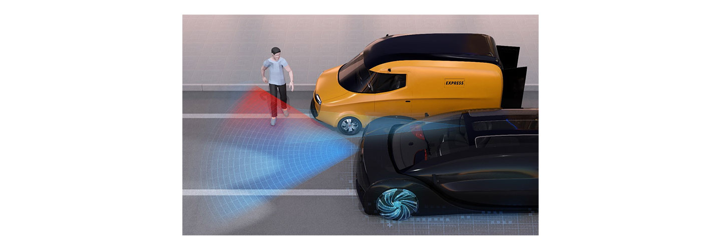 Vehicles recognizing a jaywalker with its sensors