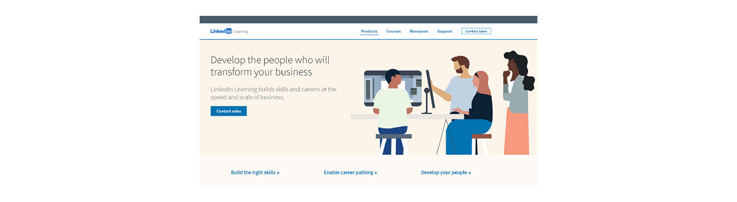 An image of the LinkedIn Learning website page
