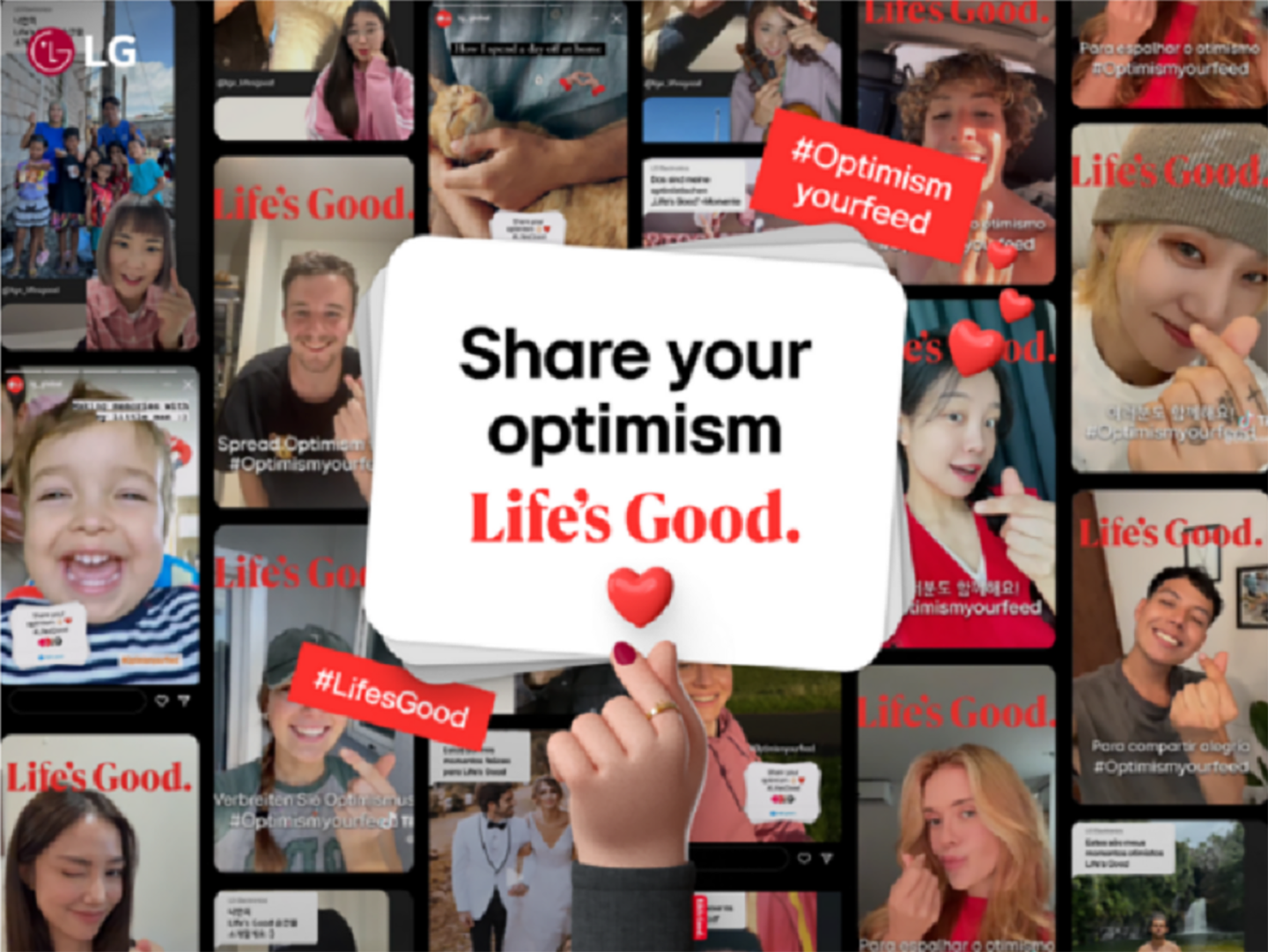 A picture of the LG Optimism Your Feed campaign images