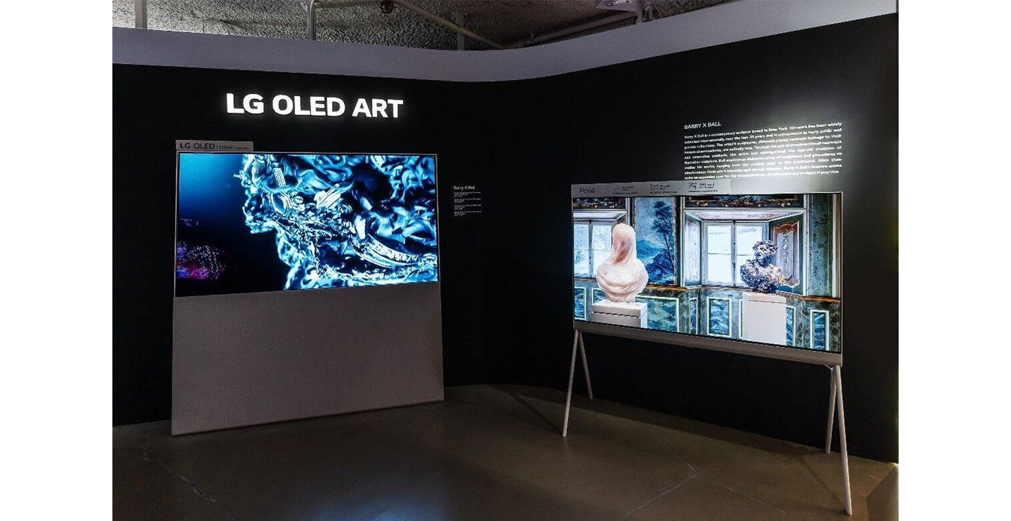 LG OLED Objet Collection products installed at Digital Art Fair Xperience Hong Kong