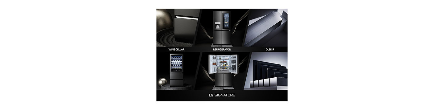 Pictures of the LG SIGNATURE Wine Cellar, Refrigerator and OLED R which are expected to revolutionize consumers' lives through high-end technology.