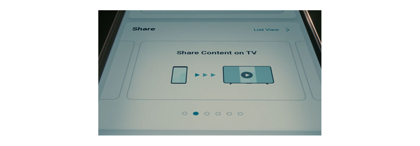 The LG ThinQ app’s content sharing feature