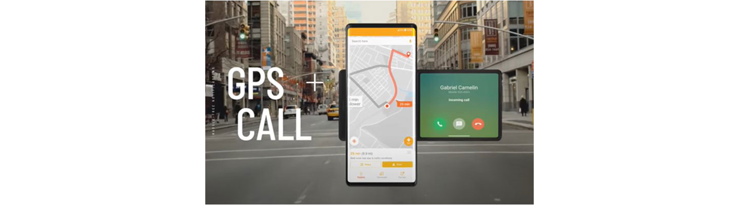 The GPS on the Main Screen stays open even when receiving a phone call