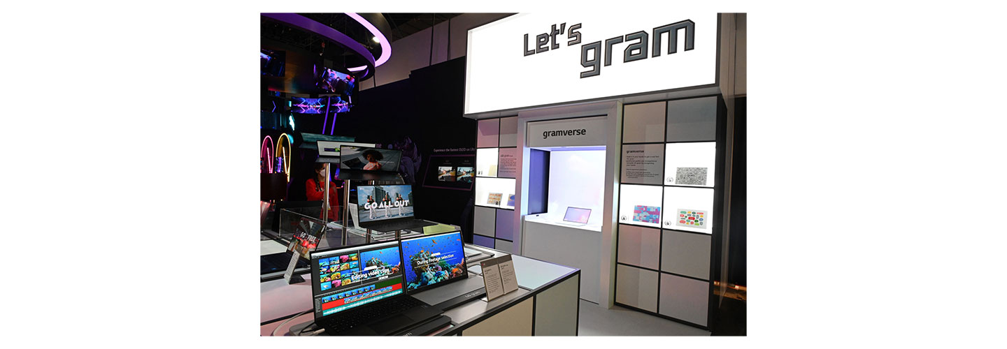 LG gram displayed at CES 2023