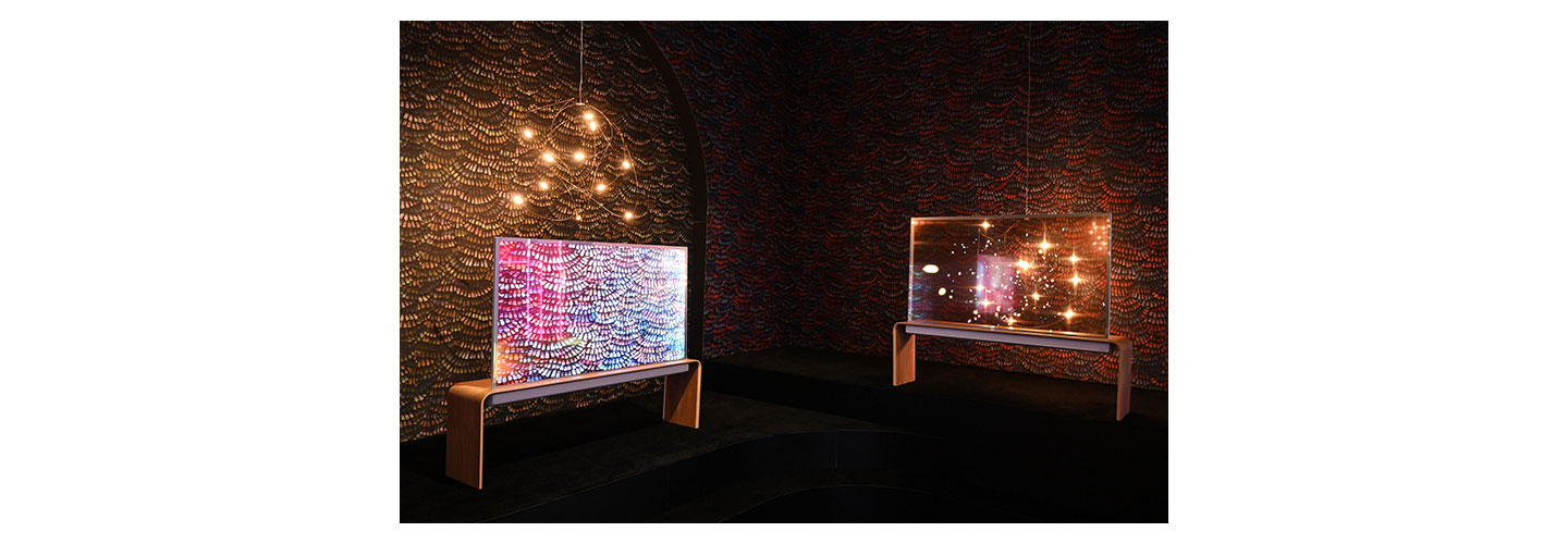 LG OLED T products showcased at LG booth during CES 2023