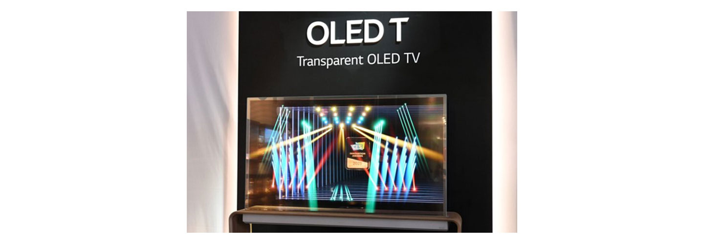 LG OLED T products showcased at LG booth during CES 2023