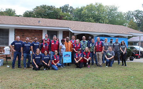 The volunteers gathered to help a deserving family in Charlotte, North Carolina, USA