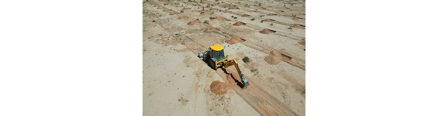 A photo of a forkrain at work during Yalla Green campaign