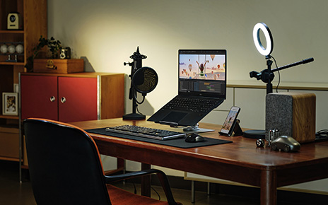 LG gram included in an influencer's desk setup