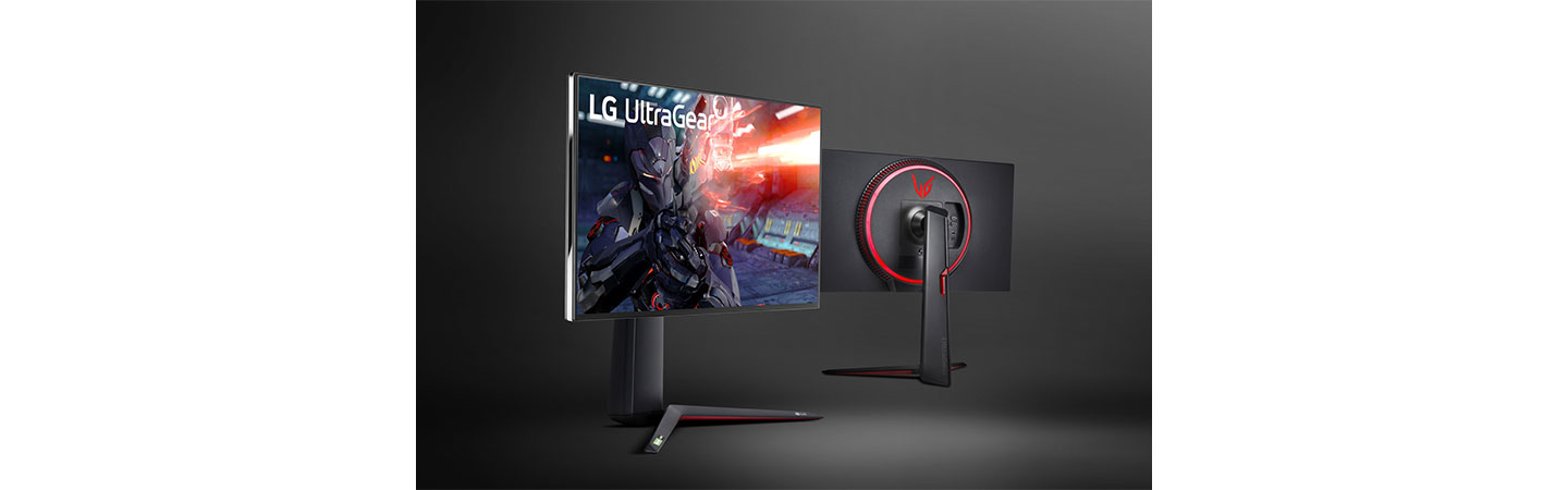 A front and rear view of LG’s new UltraGear Monitor