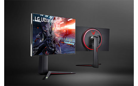 A front and rear view of LG’s new UltraGear Monitor