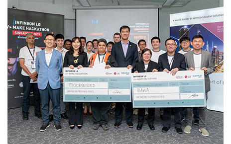 Delegates from Infineon Technologies and LG Electronics at the inaugural event “Infineon LG Make Hackathon” in Singapore.