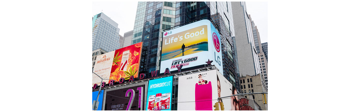 Life’s Good Film on New York City Times Square.