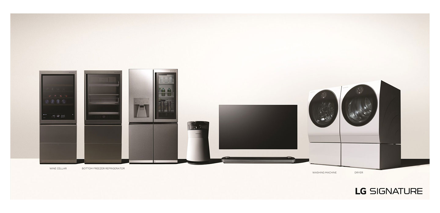 A front image of the LG SIGNATURE ultra-premium product lineup.