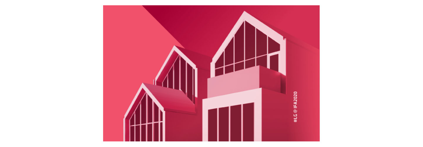 Concept art of a modern house used to promote LG's IFA 2020 'Life's Good from Home' theme