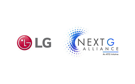 Logo of LG Electronics and Next G Alliance placed side by side