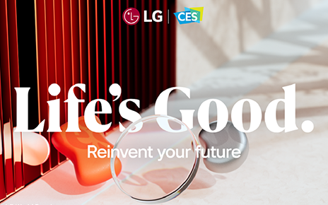 An illustration with the LG logo, the words 'Life's Good', and information about upcoming CES 2024