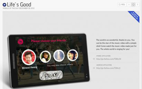 LG’S “LIFE’S GOOD” CAMPAIGN SELECTED FOR MOBILE OF THE DAY AWARD