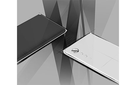 Render image of LG’s upcoming flagship smartphone in black and white
