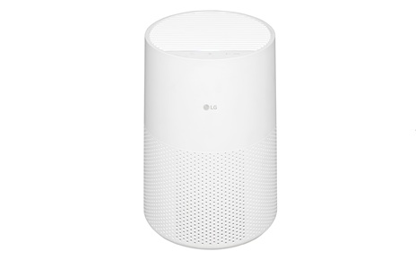LG’s new PuriCare™ AeroMini air purifier is displayed against a light background.