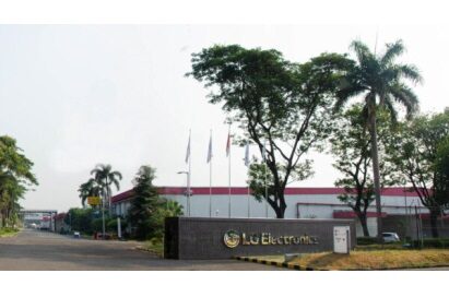 LG’s facility in Indonesia with some laborers working in the assembly line.
