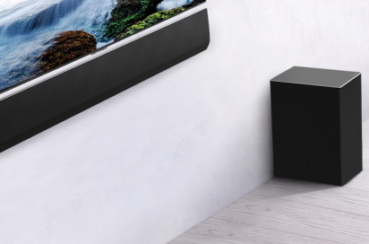 LG's GX Soundbar is placed under LG GX Gallery OLED series TV