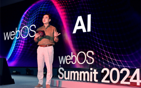 Park Hyoung-sei, president of the LG Home Entertainment Company, presents at webOS Summit 2024
