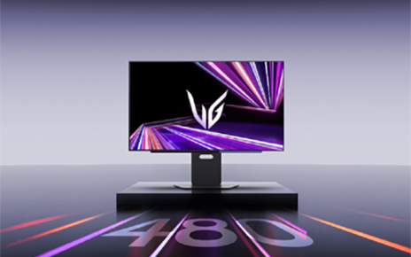 Front view of the UltraGear monitor, with the number '480' highlighting its refresh rate
