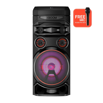 Front view of LG XBOOM RNC7, Super Bass Boost, Powerful Sound, Karaoke Bluetooth Party Speaker RNC7