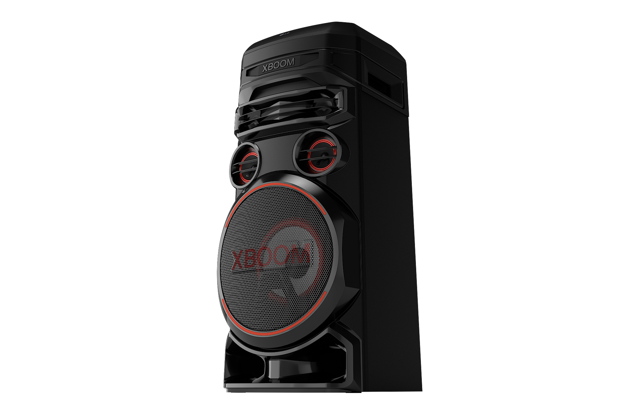 LG RNC7 Party Speaker - XBOOM low angle with right side forward