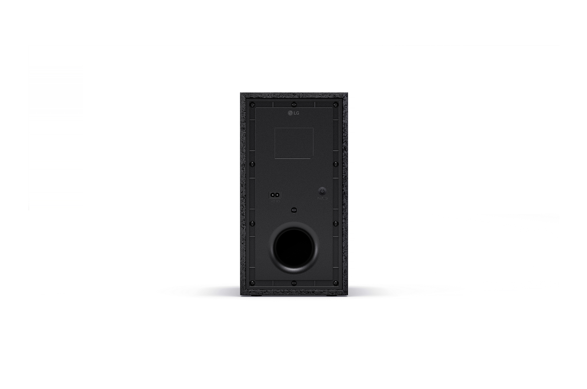 Angled view of subwoofer