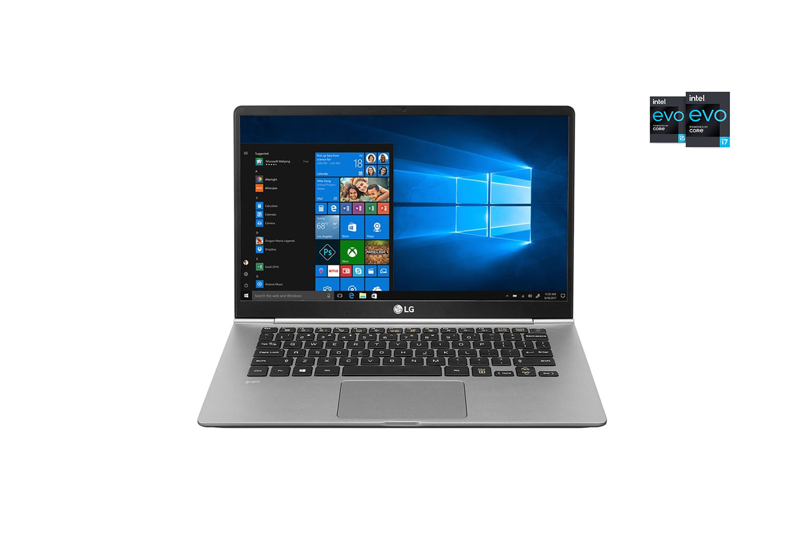 Front view of  LG gram 35.56cm (14) Ultra-Light Laptop with Intel® Core™ i5 processor (8th generation) 14Z980-GAH52A2