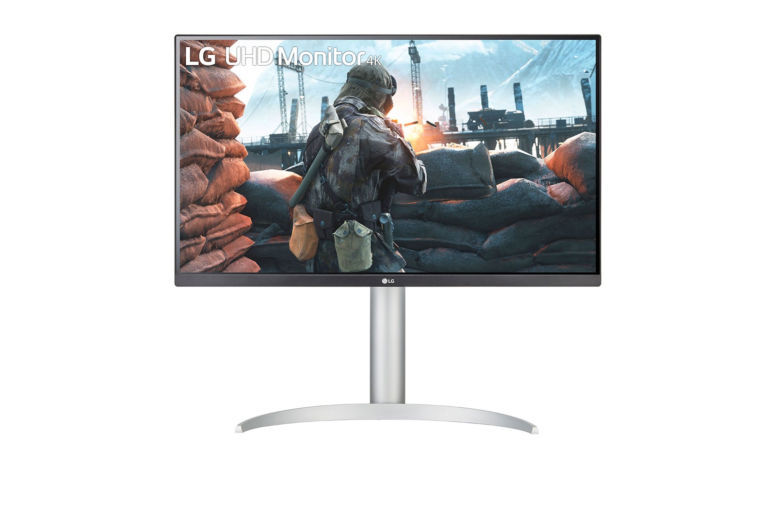 Front view of LG 68.58 cm (27) UHD 4K IPS Monitor with VESA DisplayHDR™ 400 27UP650-W