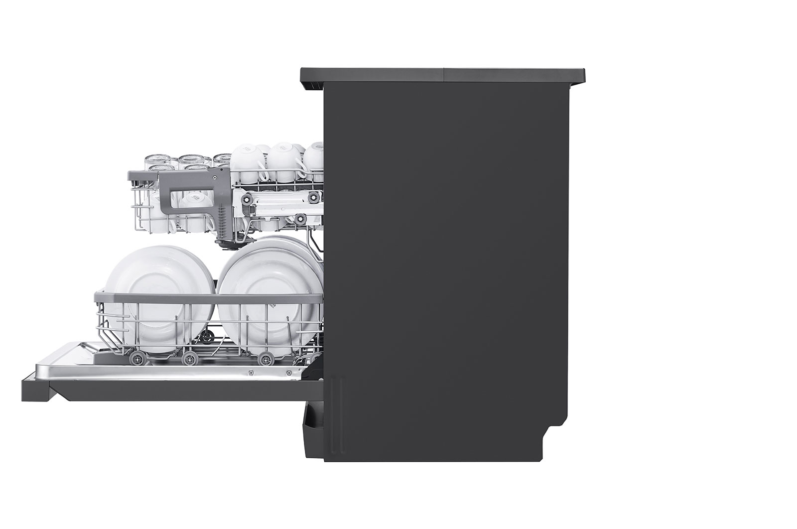 LG Dishwasher, TrueSteam®, 14 Place Settings, QuadWash™, EasyRack™ Plus, ThinQ™ (Wi-Fi), Direct Drive Motor, Matt Black, DFB424FM