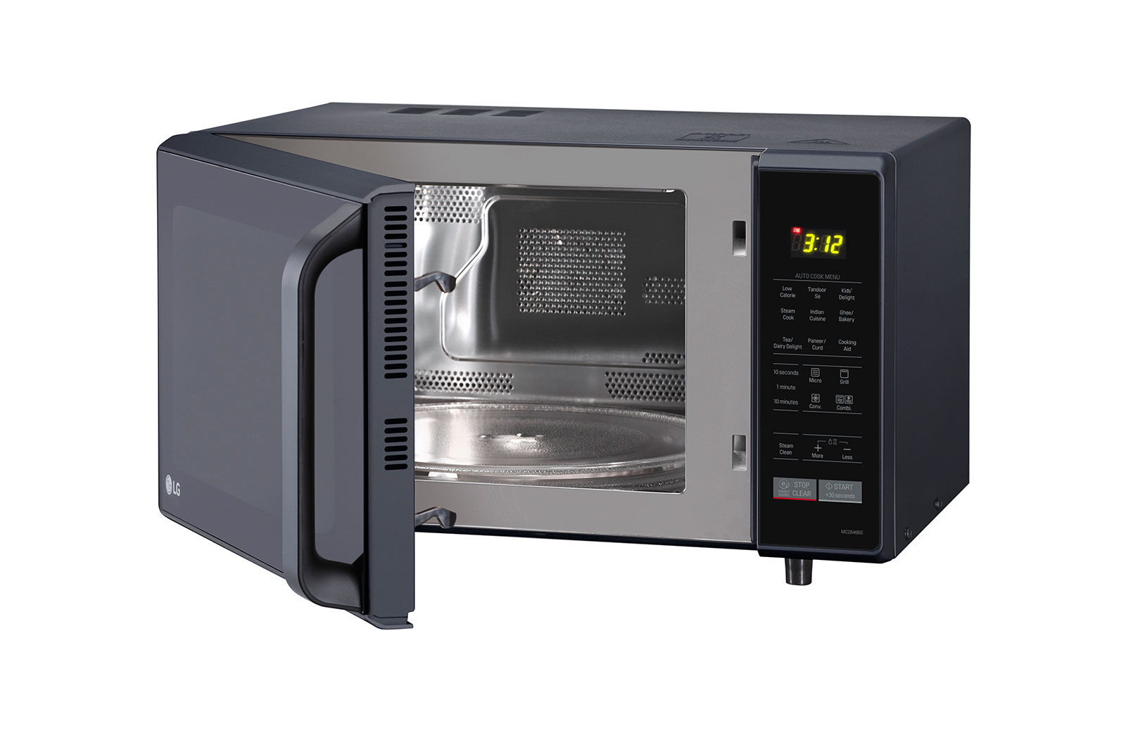 LG 28 L All-In-One Convection Microwave Oven with 251 Auto Cook Menu, Quartz Heater, Health Plus Menu, Black, MC2846BG