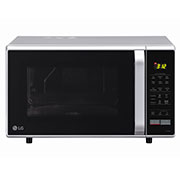 Front view of LG 28 L Convection Microwave Oven with 251 Auto Cook Menu, Diet Fry, Quartz Heater, Stainless Steel Cavity, Silver MC2846SL