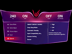 LG 27GR95QE-B GUI setting image.