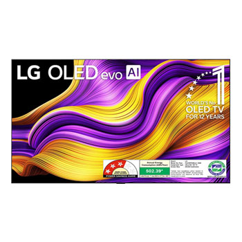 Front view of  LG OLED evo AI 245cm (97) TV (G5), a11 Gen2 AI Processor 4K, VRR 165Hz Refresh Rate, Dolby Vision & Atmos OLED97G56LA