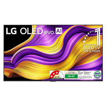 Front view of LG OLED evo AI 164cm (65) TV (G5), a11 Gen2 AI Processor 4K, VRR 165Hz Refresh Rate, Dolby Vision & Atmos OLED65G56LA