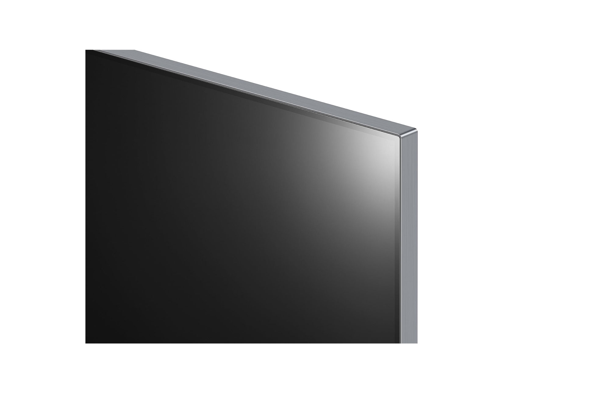 Close-up image of LG OLED evo TV, OLED G4 showing the ultra-slim top edge