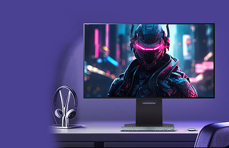 LG UltraWide Monitor 21:9 Curved Screen with a robot for Seamless Multitasking and Creative Work
