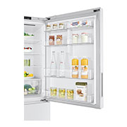 Front open view LG GB-455WL 420L Bottom Mount Fridge - White Finish