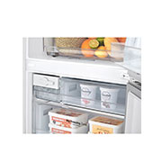 Front open view LG GB-455WL 420L Bottom Mount Fridge - White Finish