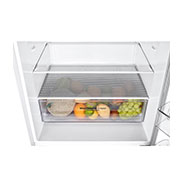 Front open view LG GB-455WL 420L Bottom Mount Fridge - White Finish