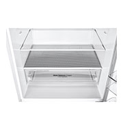 Front open view LG GB-455WL 420L Bottom Mount Fridge - White Finish