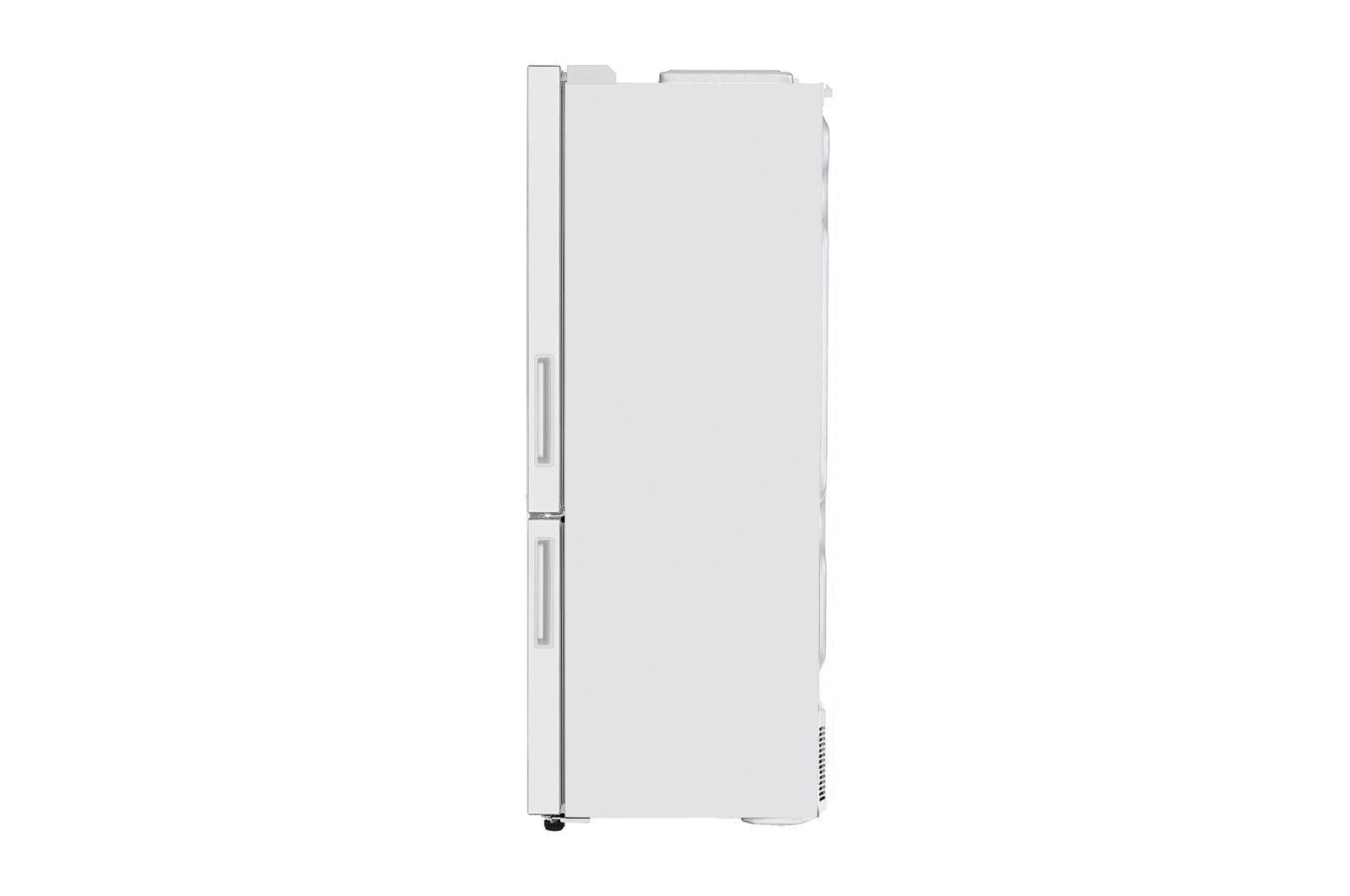 Side view LG GB-455WL 420L Bottom Mount Fridge - White Finish