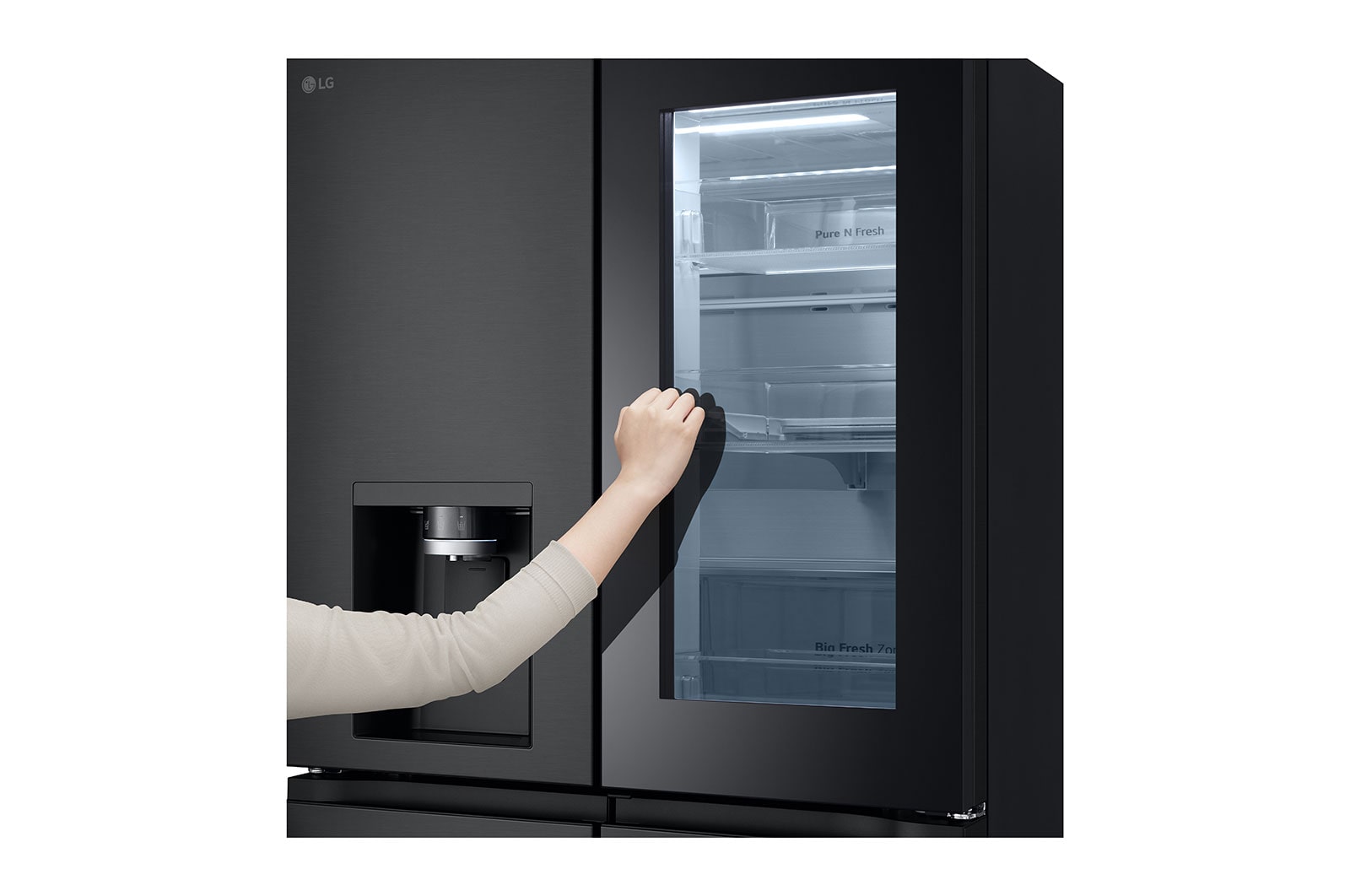 LG 508L Slim French Door Fridge with InstaView™, GF-V500MBLC