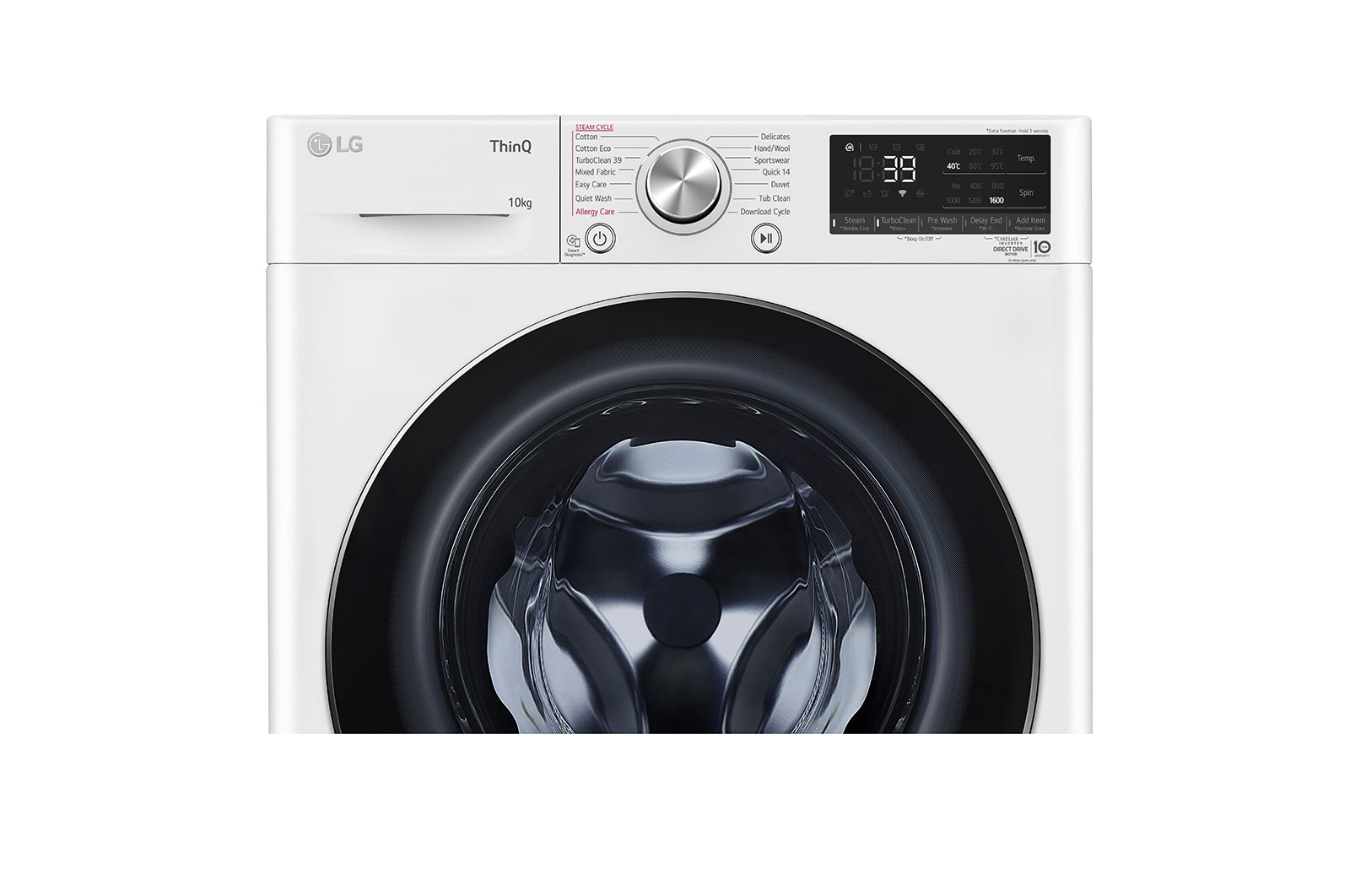 LG 10kg Series 9 Front Load Washer - 5 Star, WV9-1610W