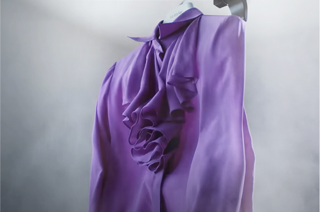 Image of purple garment and steam